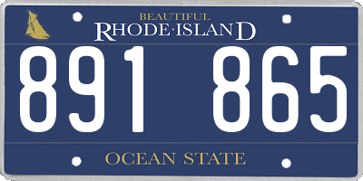 RI license plate 891865