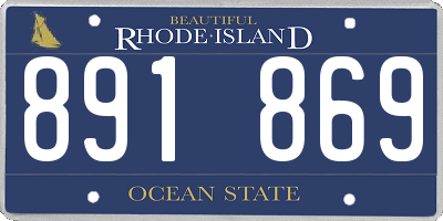 RI license plate 891869