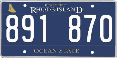RI license plate 891870