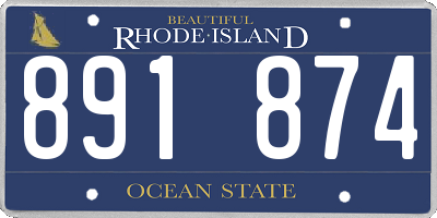 RI license plate 891874