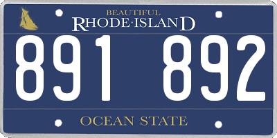 RI license plate 891892