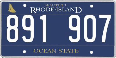 RI license plate 891907