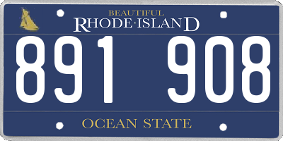 RI license plate 891908