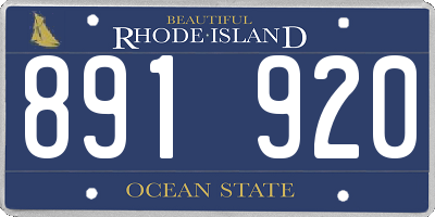 RI license plate 891920