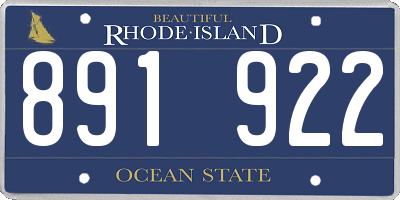 RI license plate 891922