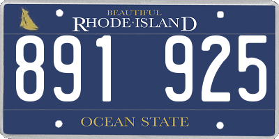 RI license plate 891925