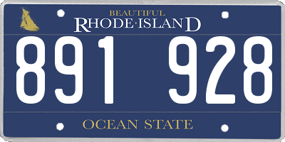 RI license plate 891928