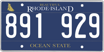 RI license plate 891929