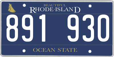 RI license plate 891930