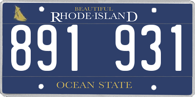 RI license plate 891931