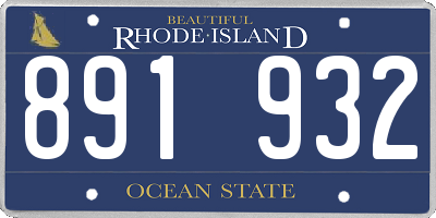RI license plate 891932