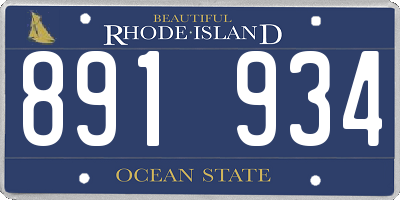 RI license plate 891934