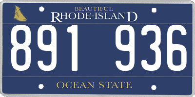 RI license plate 891936