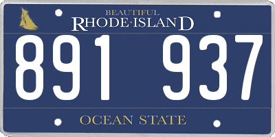 RI license plate 891937