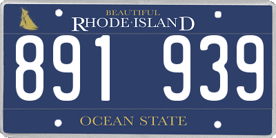 RI license plate 891939