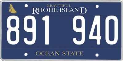RI license plate 891940