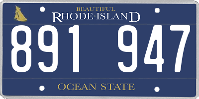 RI license plate 891947