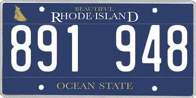 RI license plate 891948