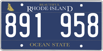RI license plate 891958