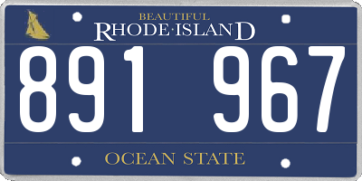 RI license plate 891967