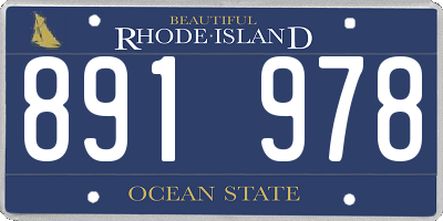RI license plate 891978