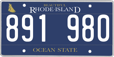RI license plate 891980
