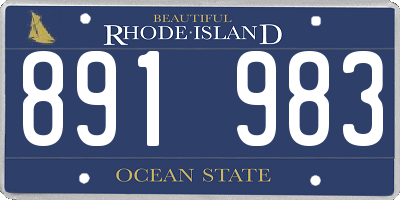 RI license plate 891983