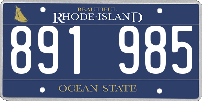 RI license plate 891985