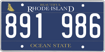 RI license plate 891986