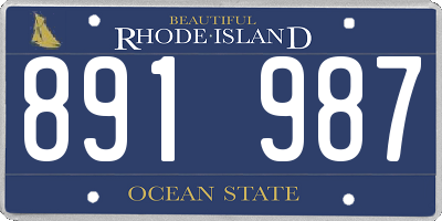 RI license plate 891987