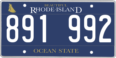 RI license plate 891992