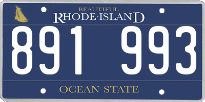 RI license plate 891993