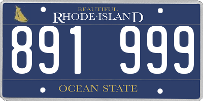 RI license plate 891999