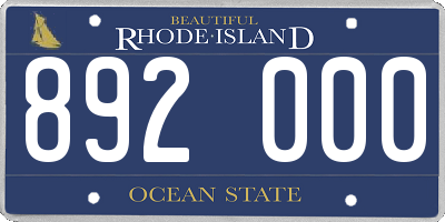 RI license plate 892000