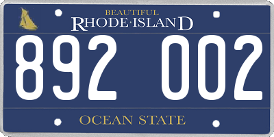 RI license plate 892002