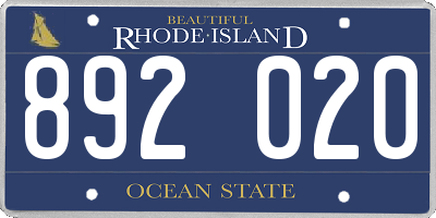RI license plate 892020