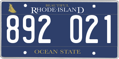 RI license plate 892021