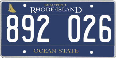 RI license plate 892026