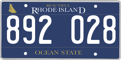 RI license plate 892028