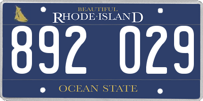 RI license plate 892029