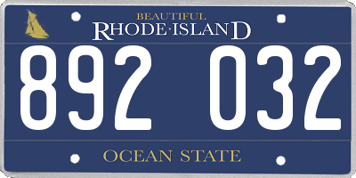 RI license plate 892032