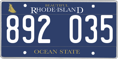 RI license plate 892035
