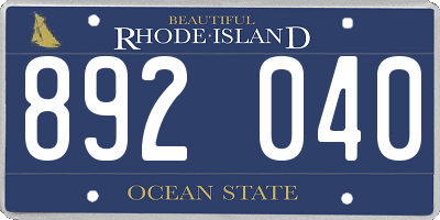 RI license plate 892040
