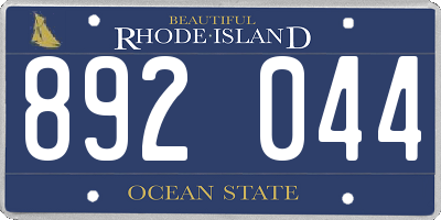 RI license plate 892044