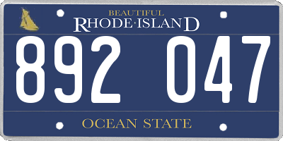 RI license plate 892047