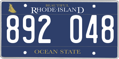 RI license plate 892048