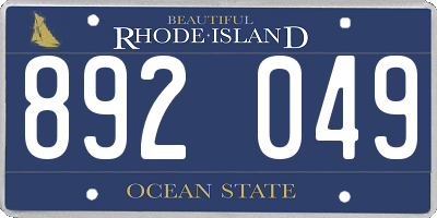 RI license plate 892049
