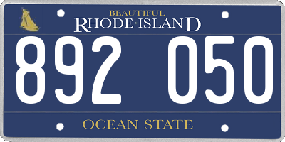 RI license plate 892050