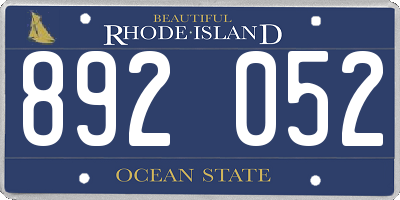 RI license plate 892052