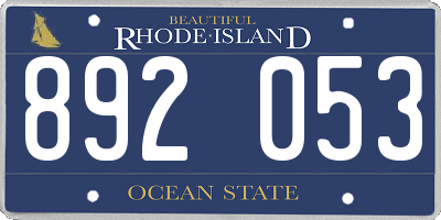 RI license plate 892053